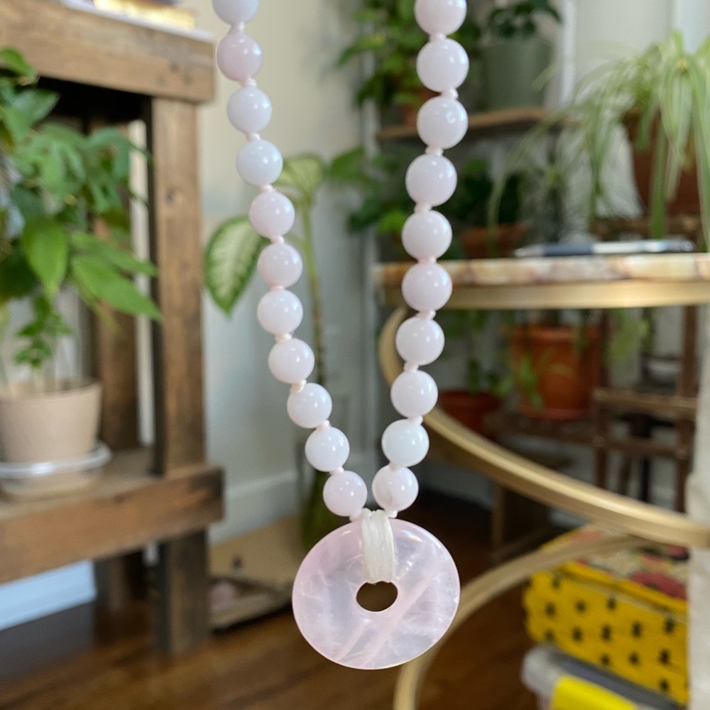 Rose Quartz Energy Muse Necklace 16’
